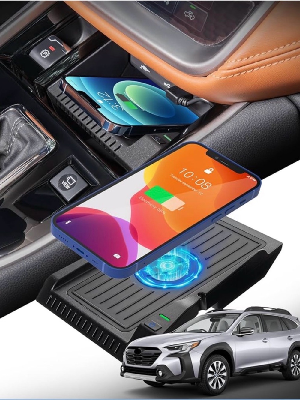 Qi wireless charger for Subaru Outback